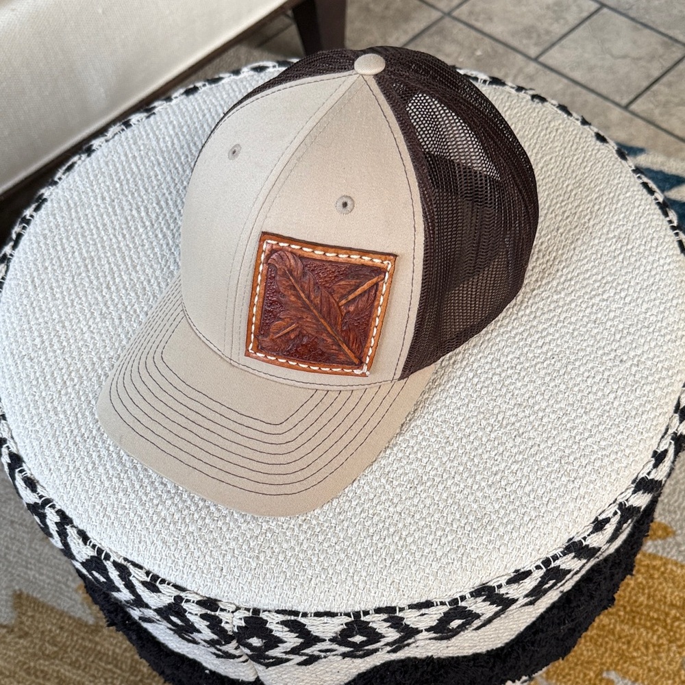 Tan and Brown Trucker hat